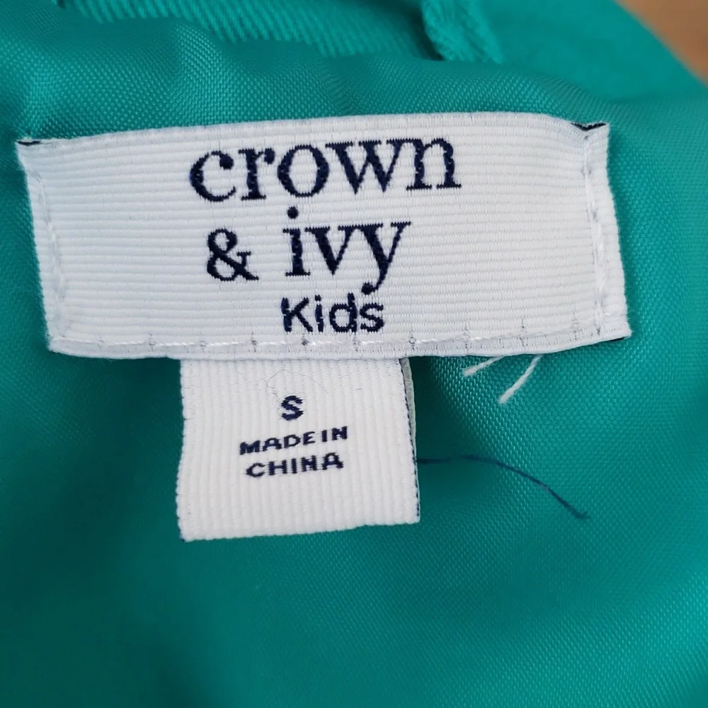 Crown & Ivy Kids Light Blue Peplum Hem Quilted Vest, Size Small
